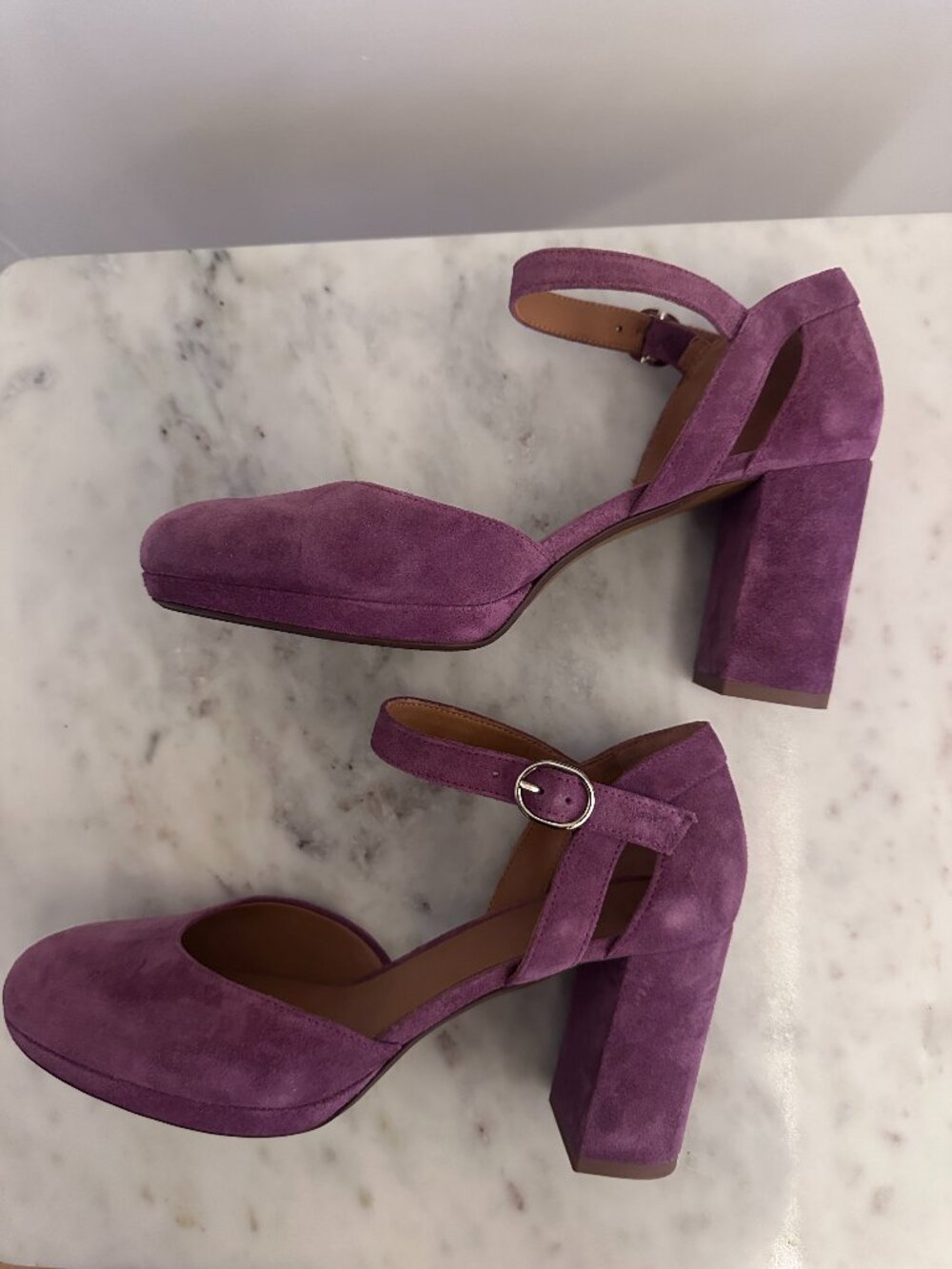 Sézane Katie Babies in dark lilac suede, size 39 ~ NWOT! - Picture 5 of 8